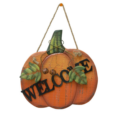 Décoration murale citrouille welcome