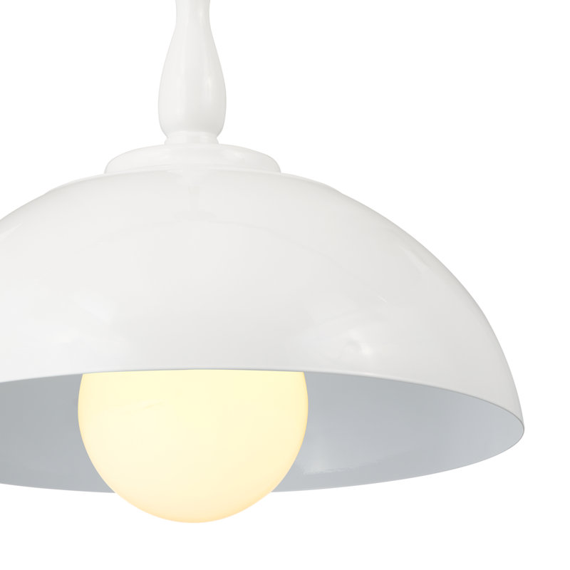 1 - Light Single Pendant, 14" H x 14" W x 14" D, White