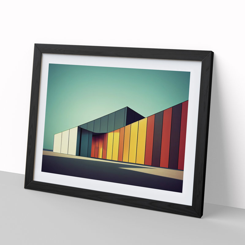 XH1022-6067X Modern Building Architecture Vol.1 - Single Picture Frame Print, Black, 25cm H x 34cm W x 2cm D