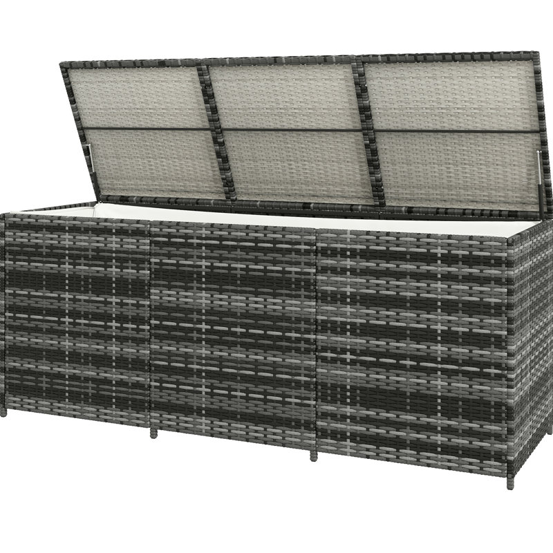 Coffre de rangement extérieur pour terrasse de 175 gallons - Coussin intérieur gris