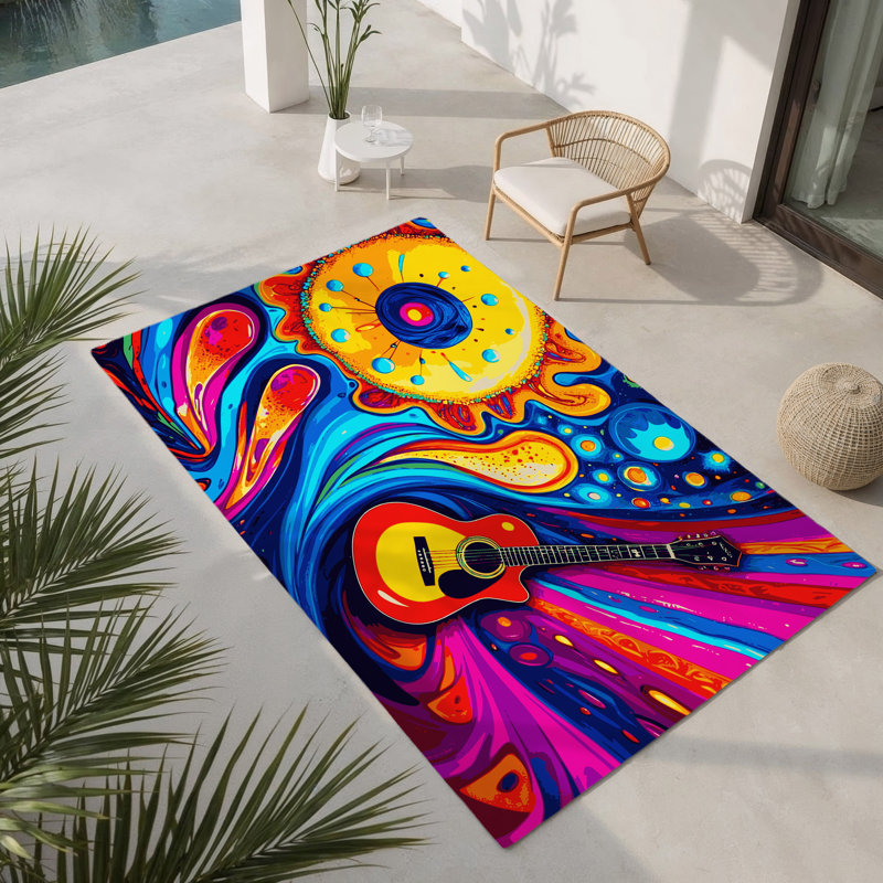 Tapis d'intérieur et d'extérieur Rainbow Reverberation, Rectangulaire 8 pi x 10 pi