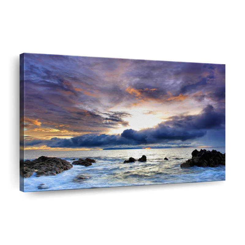Tempête à Cannon Beach, reproduction sur toile, H 16 po x l 24 po x P 1,25 po