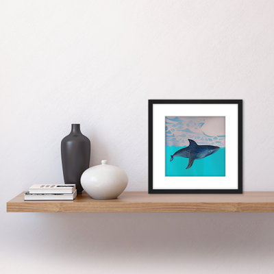 Blue Whale Peaceful Ocean Watercolour - Single Picture Frame Print