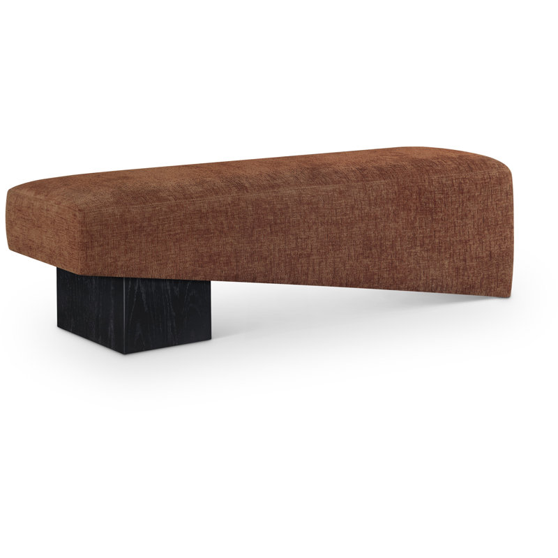 Banc en tissu Alora, Tissu de polyester cognac, Noir, noir, noir, noir