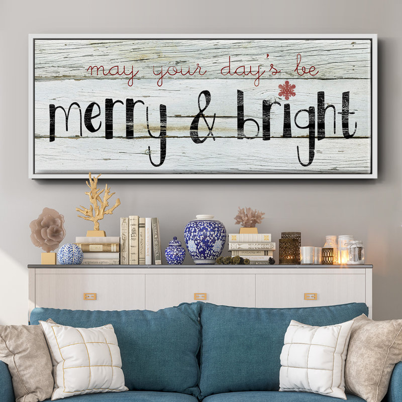 Merry & Bright- Framed Canvas, 20" H x 50" W