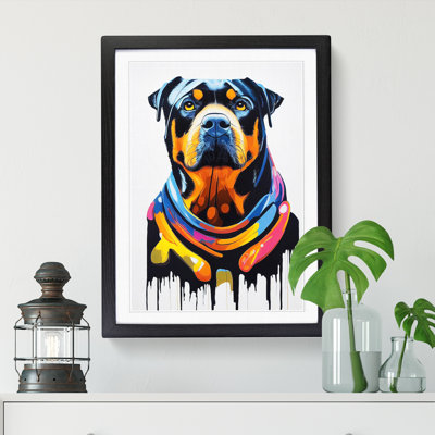 Rottweiler Graffiti Art 1 Piece Single Picture Frame Wall Art