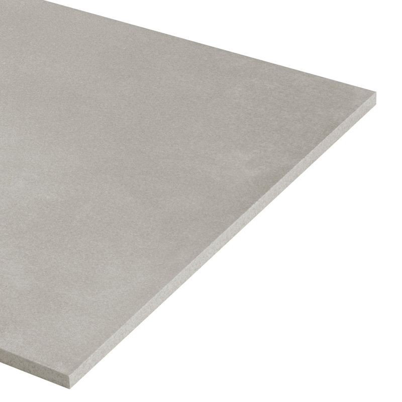 Literary License 12'' W x 24'' L Porcelain Concrete Look Singular Tile, Light Gray