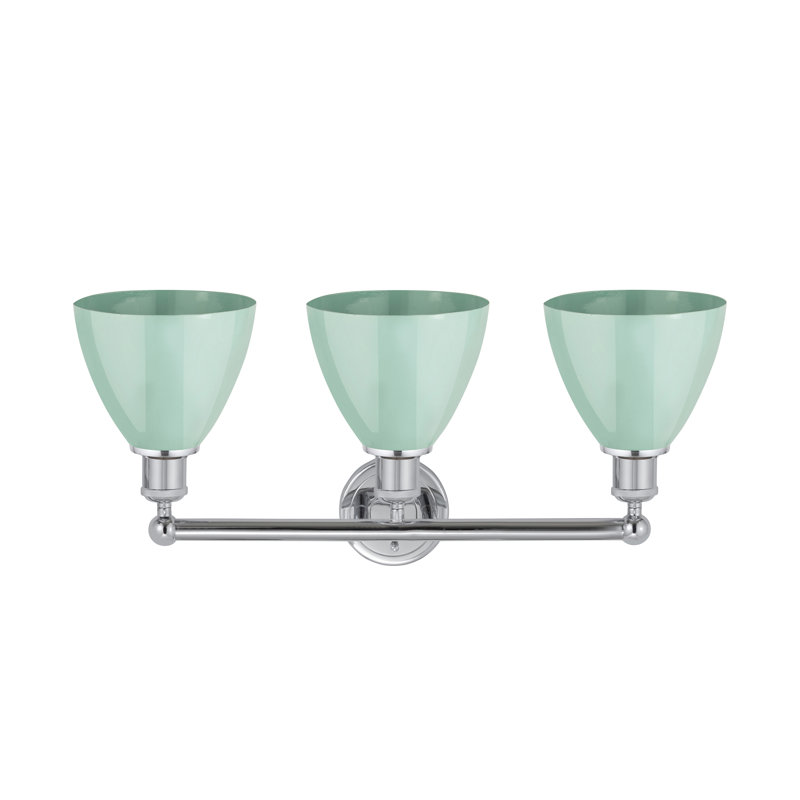 Éclairage pour meuble-lavabo 3 lumières Arpita, Chrome poli, Écume de mer