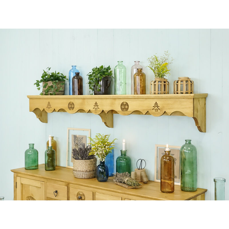 Oroville Spruce Solid Wood Bracket Shelf