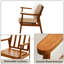 Chaise d'appoint Mid-Century moderne en bois avec coussins lavables amovibles, chaise de loisirs avec revêtement en flanelle, fauteuil de réception pour le salon, la chambre à coucher, le bureau-124854060