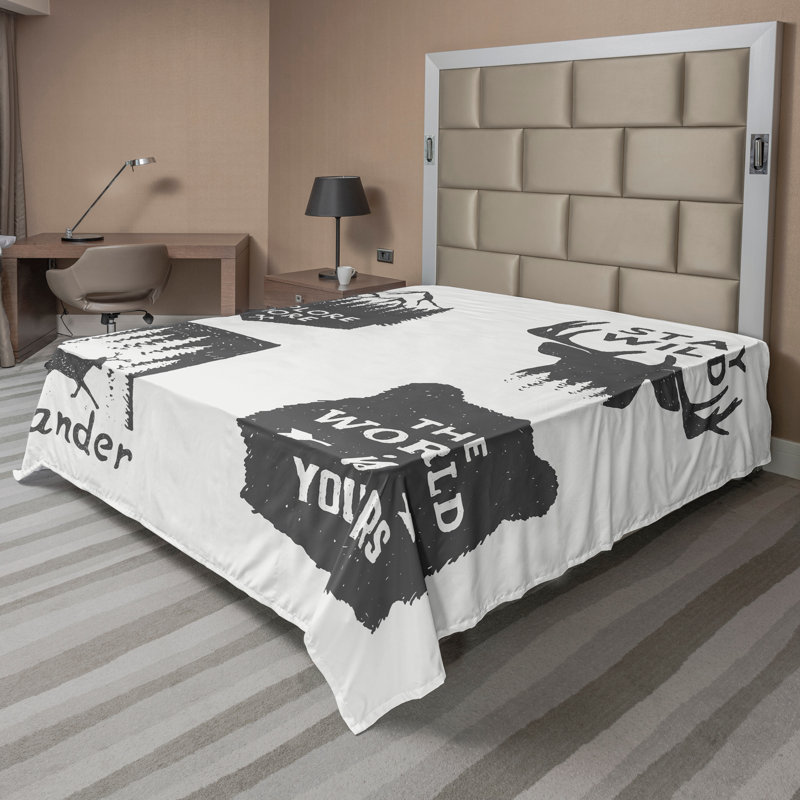 Drap plat Ambesonne Saying Top Stay Wild and Wander Gray