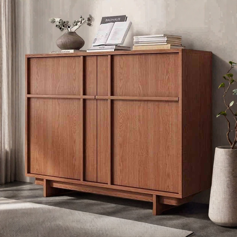 Armoire d'appoint en bois simple et moderne, Brun, H 35,43 po x l 31,49 po x P 15,74 po