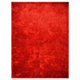 Fluffy HAND TUFTED SHAG POLYESTER ECO-FRIENDLY AREA RUGS - Light Red Colour | Solid Design