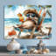 Hérisson sur la plage - Art mural animaux côtiers-106135388-134346459