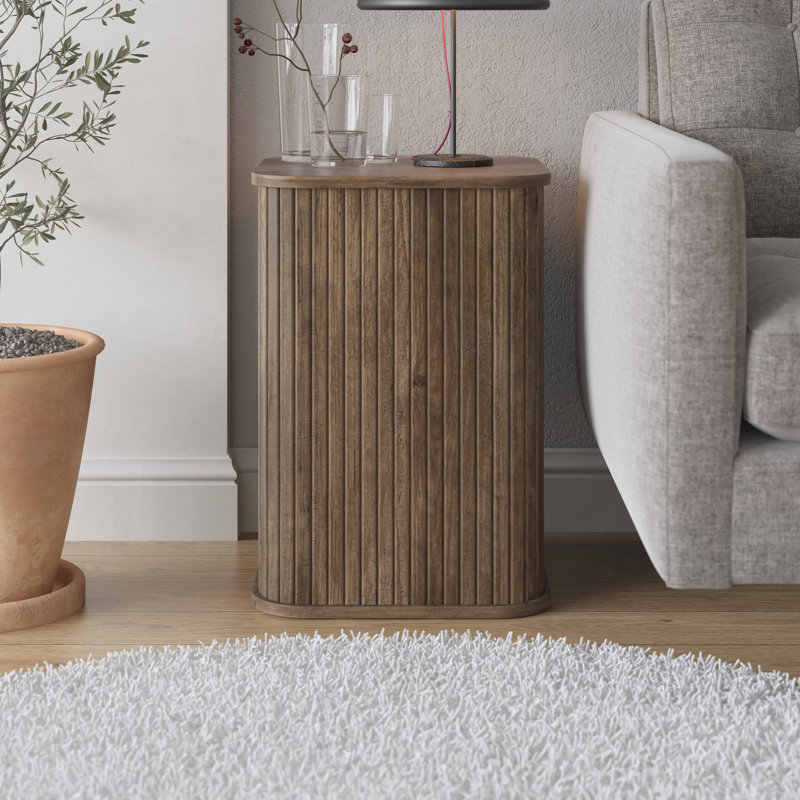 Square End Table, Brown