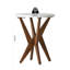 Table de bout ronde en bois à pieds croisés avec plateau lisse et base robuste à quatre pieds Jahey-855051748-808331085