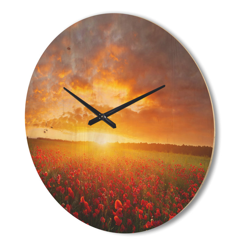 Horloge murale Poppy Field, Grand