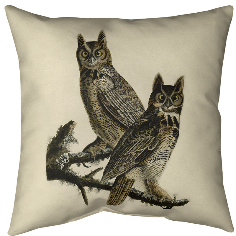 Coussin en hibous great corned, Bourre en polyester, Polyester filé