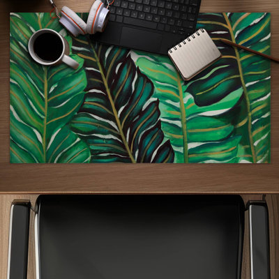 Several exotic plant leaves - 14.00"x24.25" Desk mat