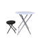 Intérieur / extérieur, table de bar pliante ronde en plastique, fêtes, blanc brillant, pieds amovibles, verrouillage automatique, stable antidérapante, table à hauteur facile à plier pour le plastique blanc intérieur / extérieur, caoutchouc