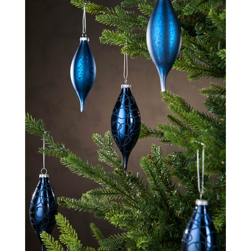 14.71cm Solid Colour Plastic / Acrylic Bauble, Navy Blue