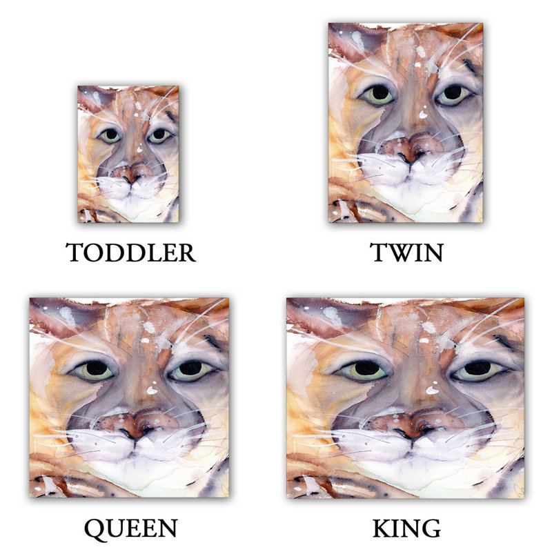 Ensemble de housse de couette mountain lion, 1 housse de couette grand + 2 taies standards
