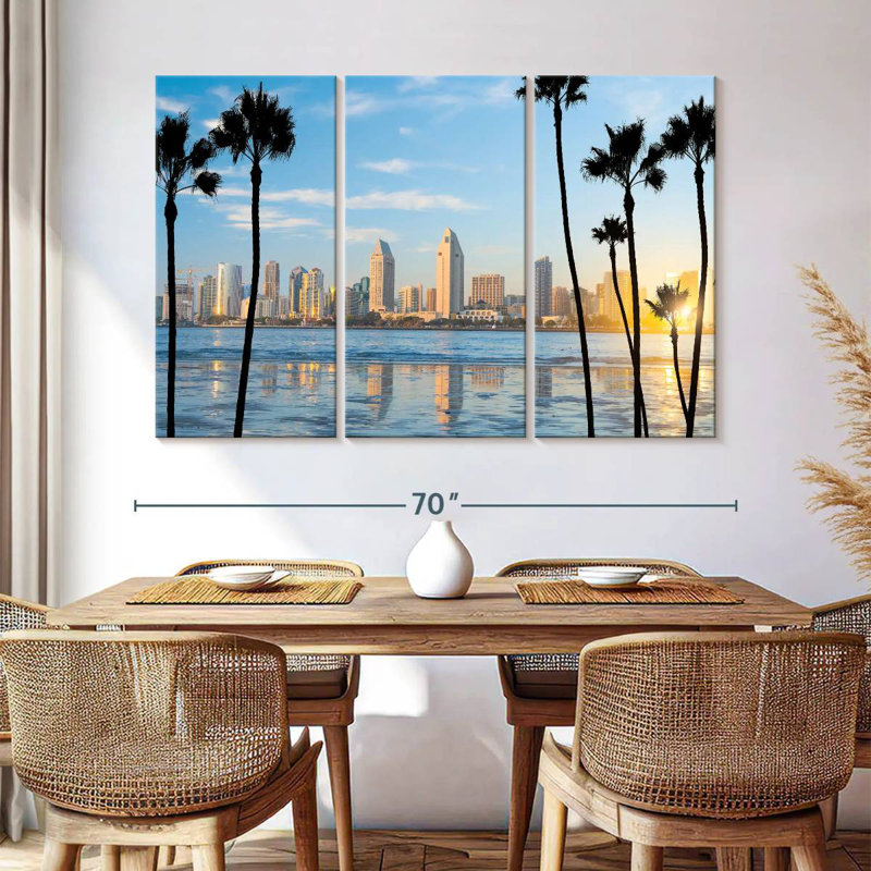 Silhouette du centre-ville de Sireci, San Diego, H 42 po x l 65 po