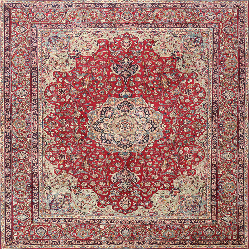 Francisco Wool Oriental Indoor Rug, Square 6'