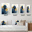 Horloge murale transitionnelle Moon Bliss On Delft Blue Sky Mid-Century IV-99637298