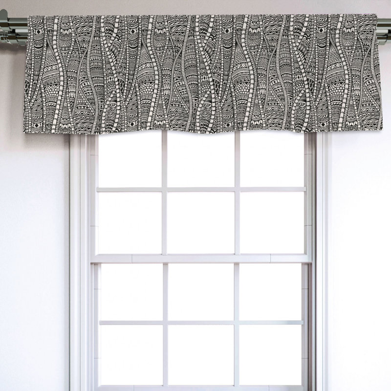 Sateen Abstract Ruffled Window Valance