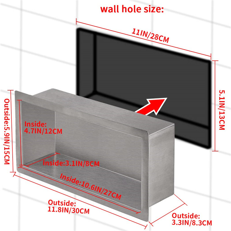 Shower Niche 304 Stainless Steel