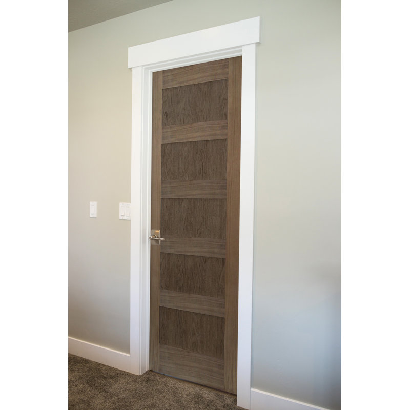 Porte à panneaux standard en bois massif noyer, 36 po x 80 po