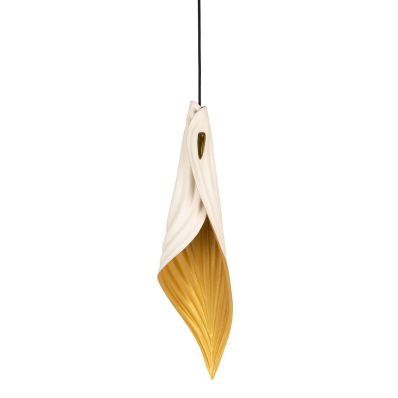 Xavier Clarisse Large Embossed Leather Pendant Light, Bone