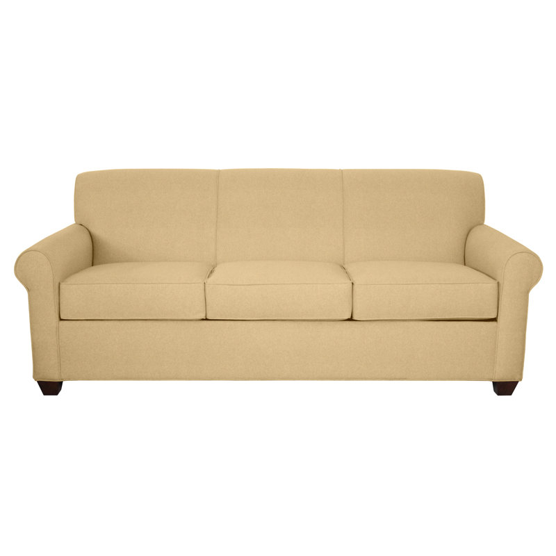 Finn Rolled Arm Sofa with Reversible Cushions, Empire Mahogany, Dillon Buff, 34" H x 83" W x 36" D