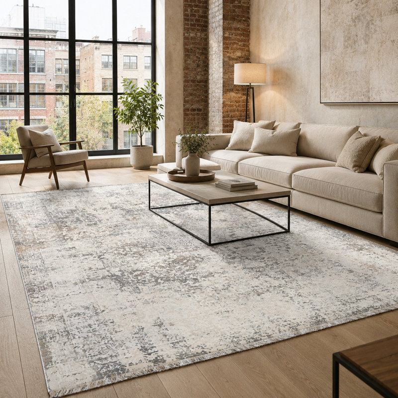Vintage Look Cotton and Chenille Flatweave Area Rug, 100 x 200 cm