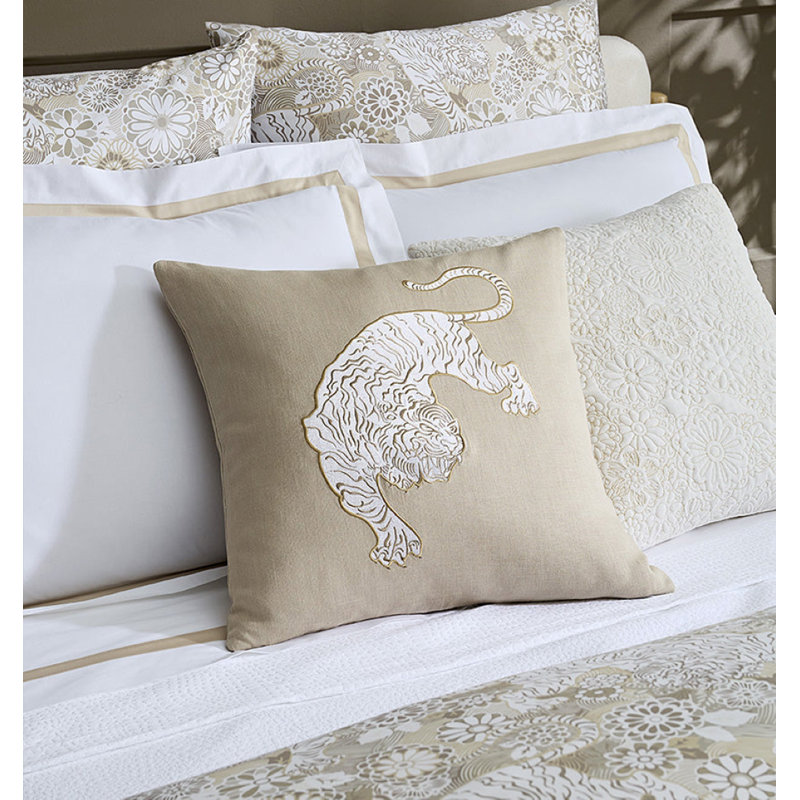 Siberian Tiger Linen Square Pillow Cover & Insert