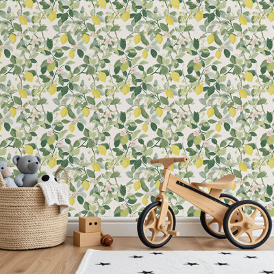 Peel and Stick Wallpaper Contact Paper Farmhouse Decor Lemon Tree Botanical Self Adhesive and Removable 24in x 118in(60x300cm)