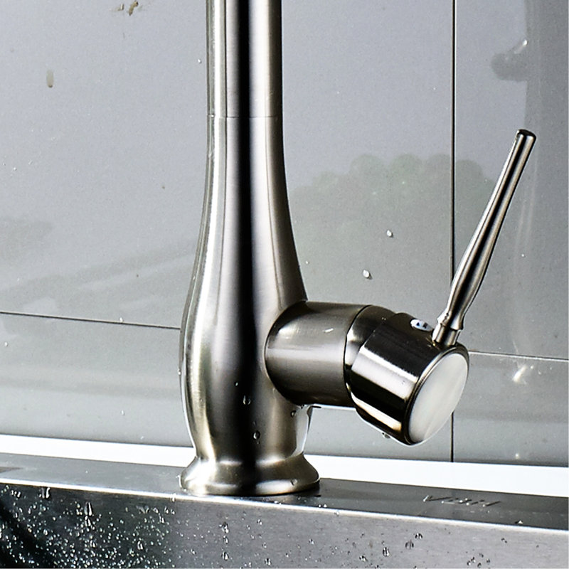 Commercial Style Kitchen Sink Faucet - Brushed Nickel, Pull Down , Long-Lasting Ceramic Washer, Smooth Operation