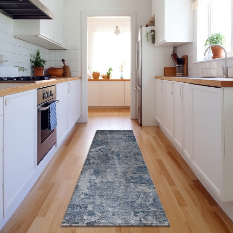 Premium Machine Washable Cerrito AMF573 Blue Rug