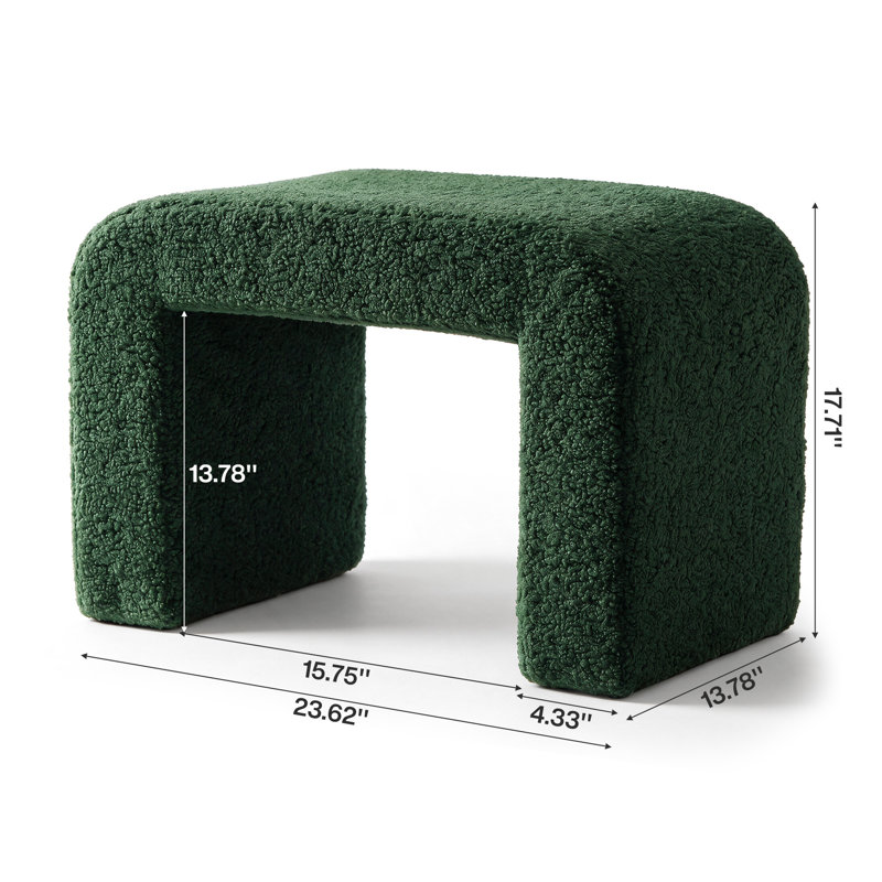 Tabouret ottoman en sherpa, Green