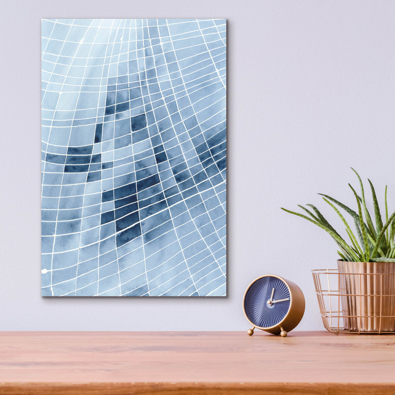 «Blue Grid II» par Regina Moore, H 16 po x l 12 po x P 0,13 po