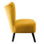 Fauteuil d'appoint chic en velours jaune avec dossier à boutons et pieds brun foncé qui supporte les cadres de sièges contemporains-1089503988