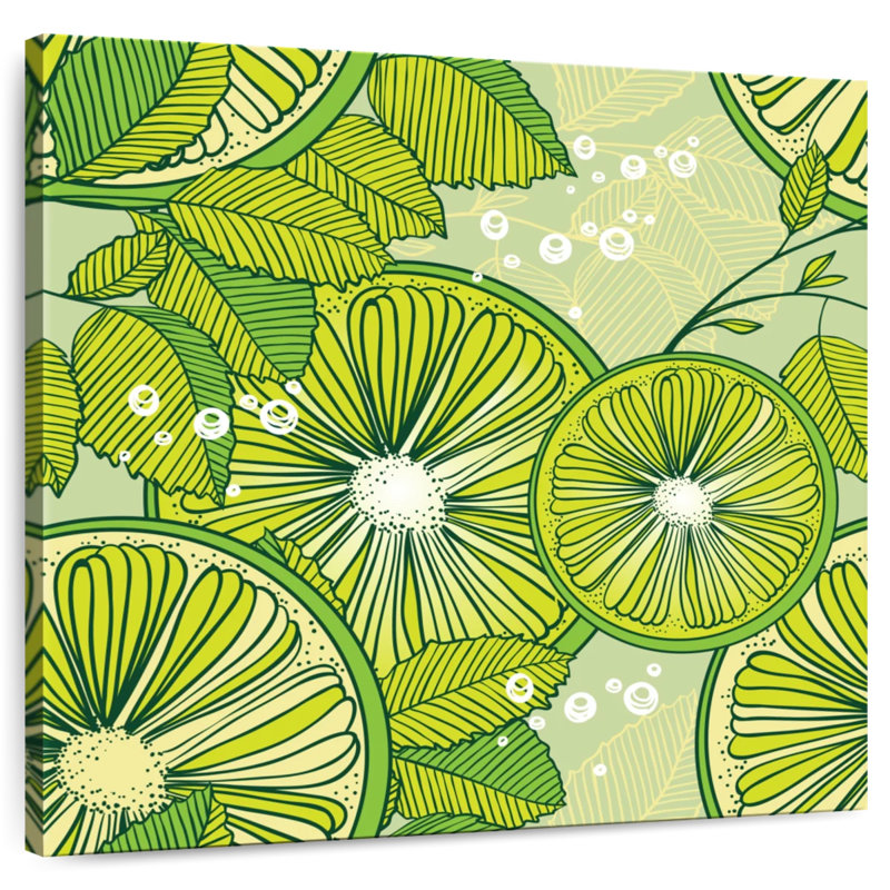Yarlin Lime And Mint Pattern, 16" H x 16" W