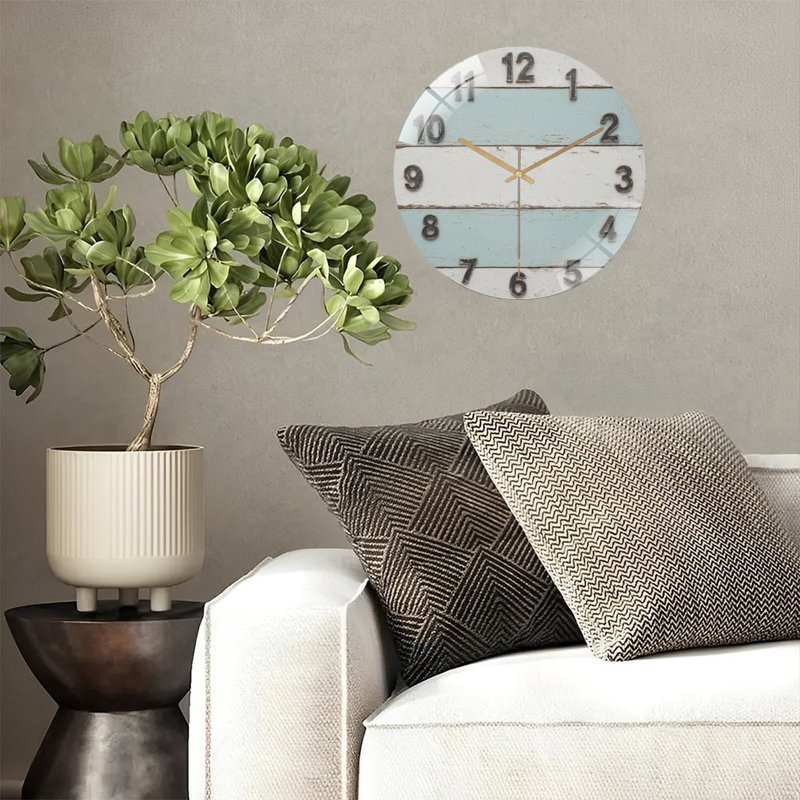 Horloge murale numérique en bois patiné