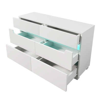 Delberta 120cm W 6 - Drawer Chest of Drawers
