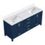 Bleu marine 80 po Meuble-lavabo double avec surface en quartz blanc - bois massif, fermeture en douceur, 6 tiroirs, 2 armoires et charnières à fermeture en haut-2068496896