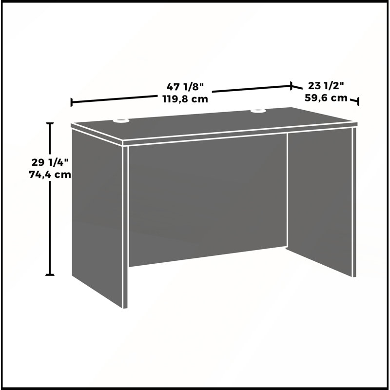 Bureau spacieux de 48 po x 24 po au fini brun, durable et configurable pour la maison et le bureau, Brun