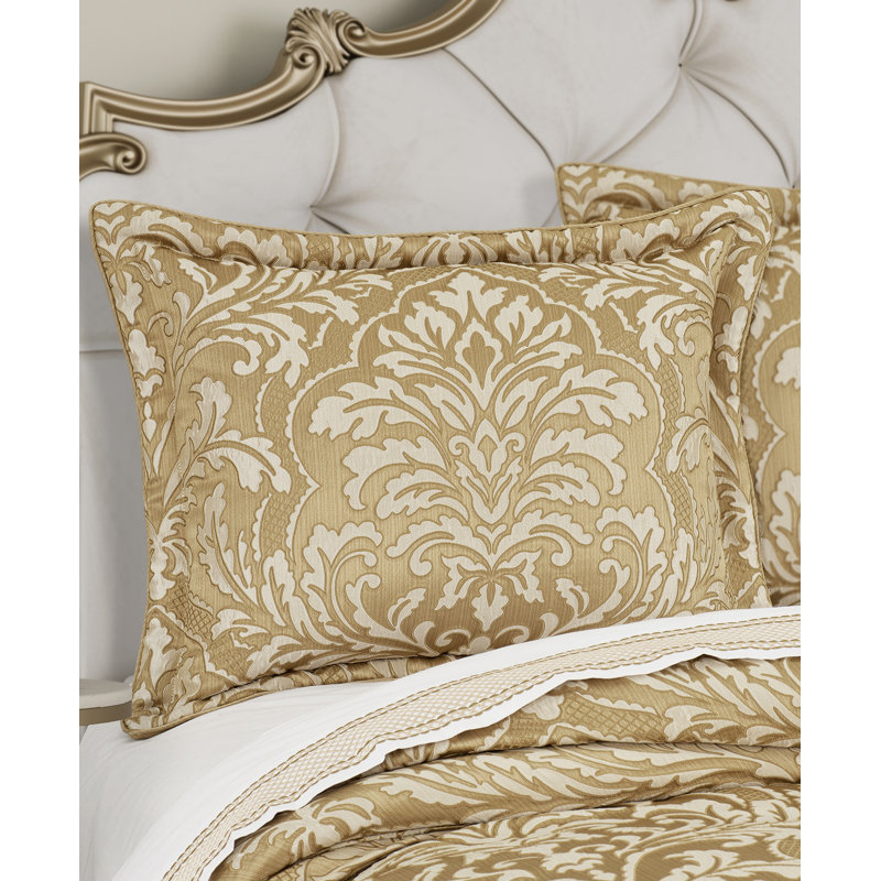 Aurelia King Ivory and Gold Embroidered Comforter Set
