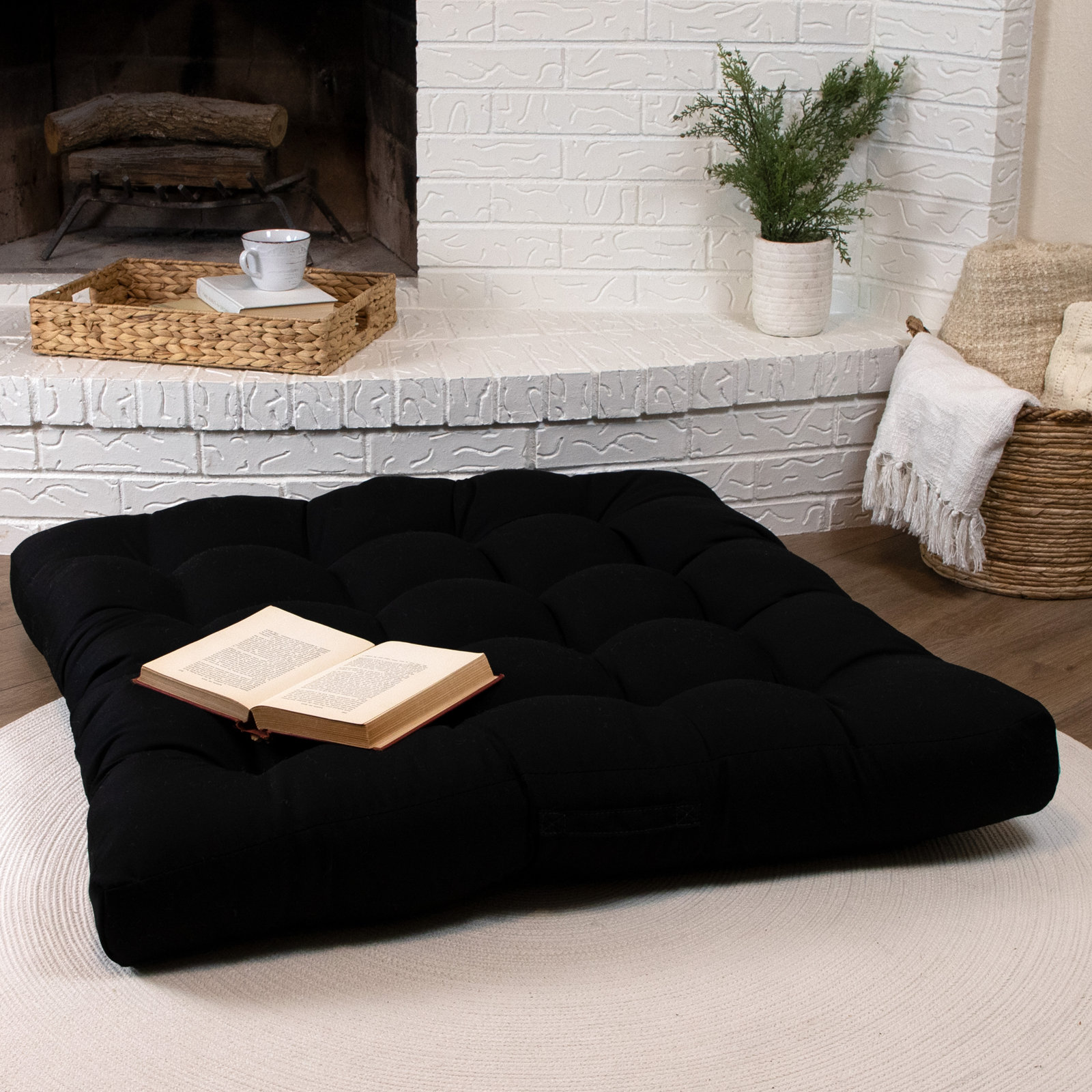Antoni 40" x 40" Sunbrella® Throw Pillow, Black