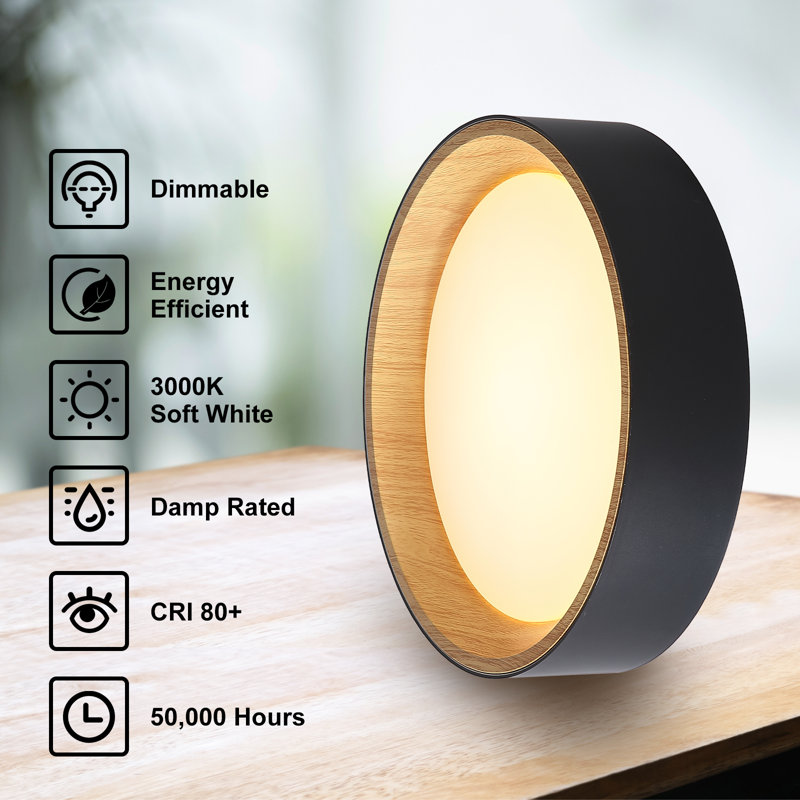 Upgraded Version Luna Acrylic LED Flush Mount, 2.5'' H X 11.5'' W X 11.5'' D